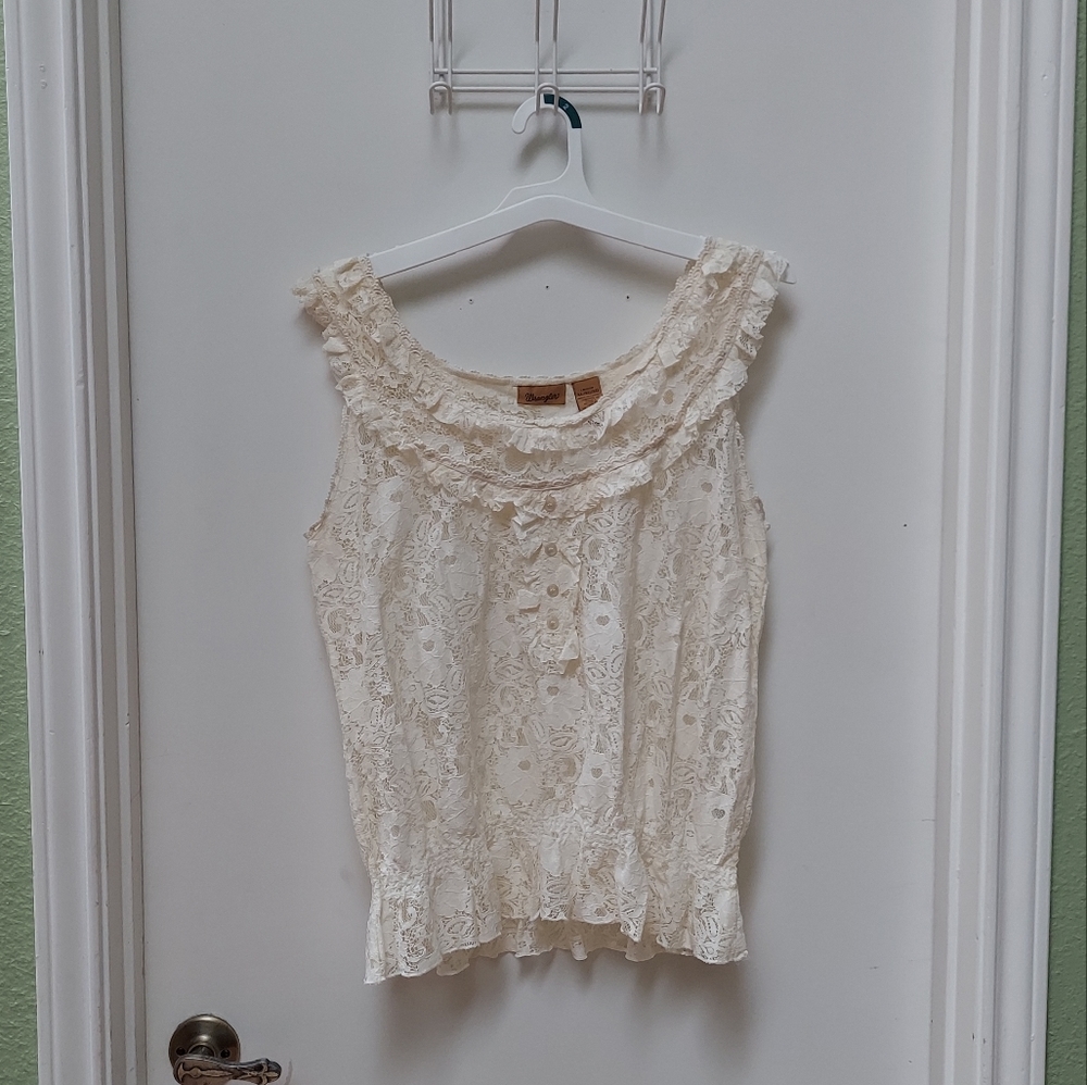 Women's Wrangler Lace Sleeveless Top Blouse Size XL